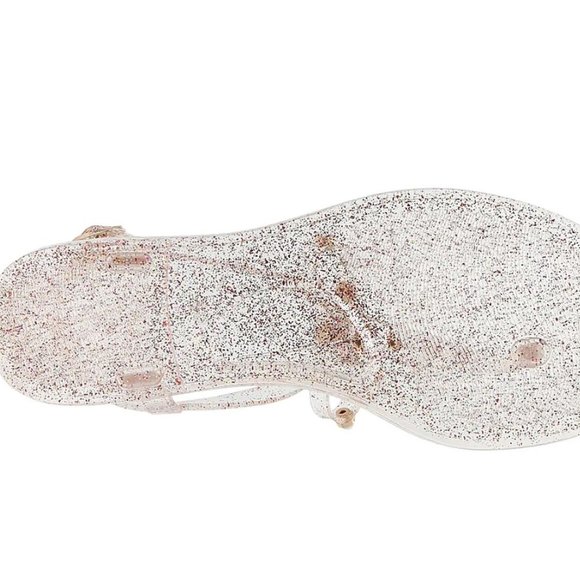 NEW Pearl Bow Jelly Sparkle Sandals - Picture 4 of 5
